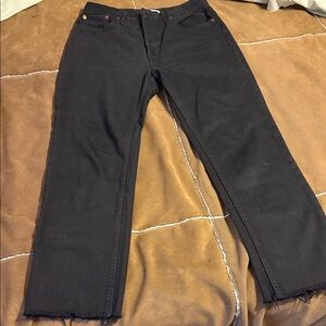 Re/Done Black Straight Leg Women's Jeans